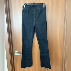 MOTHER Hustler Ankle Fray Black Jeans